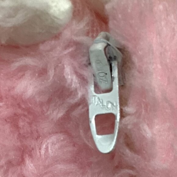 Vintage 80's Wonderalls Pink Fleece Footed Baby Romper - Size 6 mo / 10-15 Lbs - Picture 7 of 8